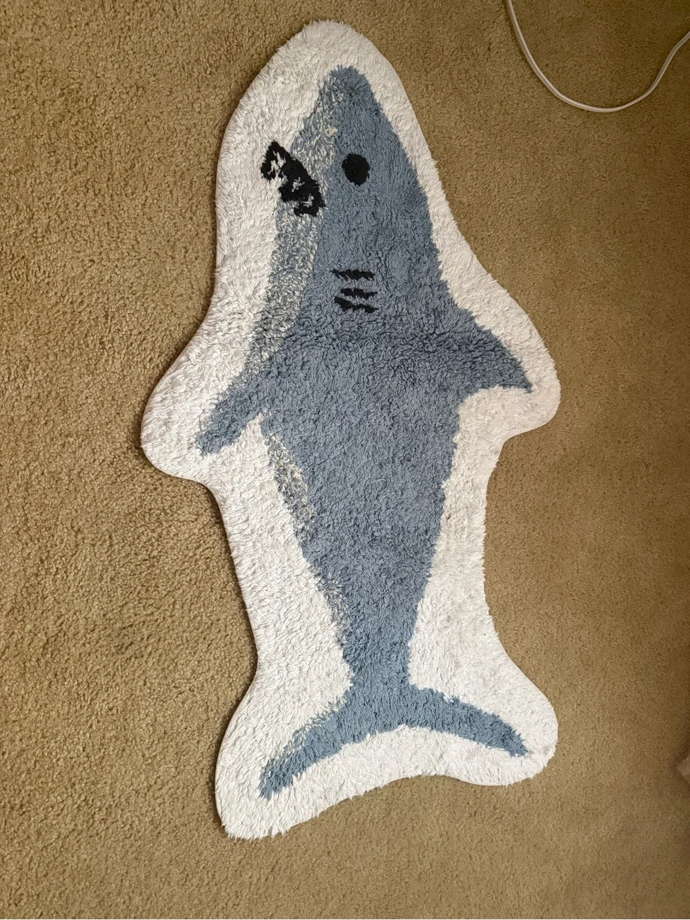 Pillowfort Blue and White Shark Bath Mat